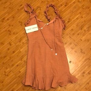 Verge Girl Maroon linen dress